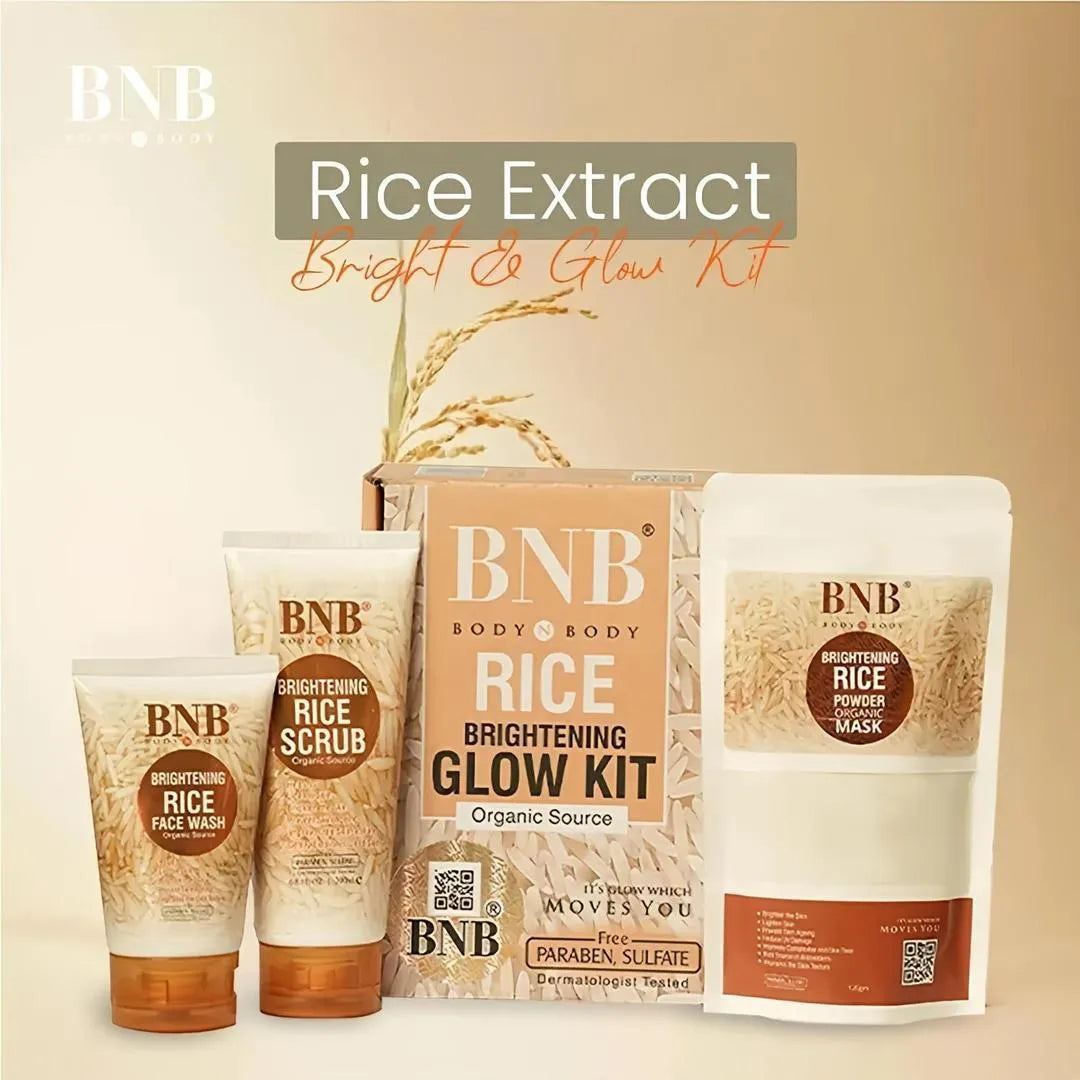 Rice Extract Brightening Glow Facial Kit for All Skin Types