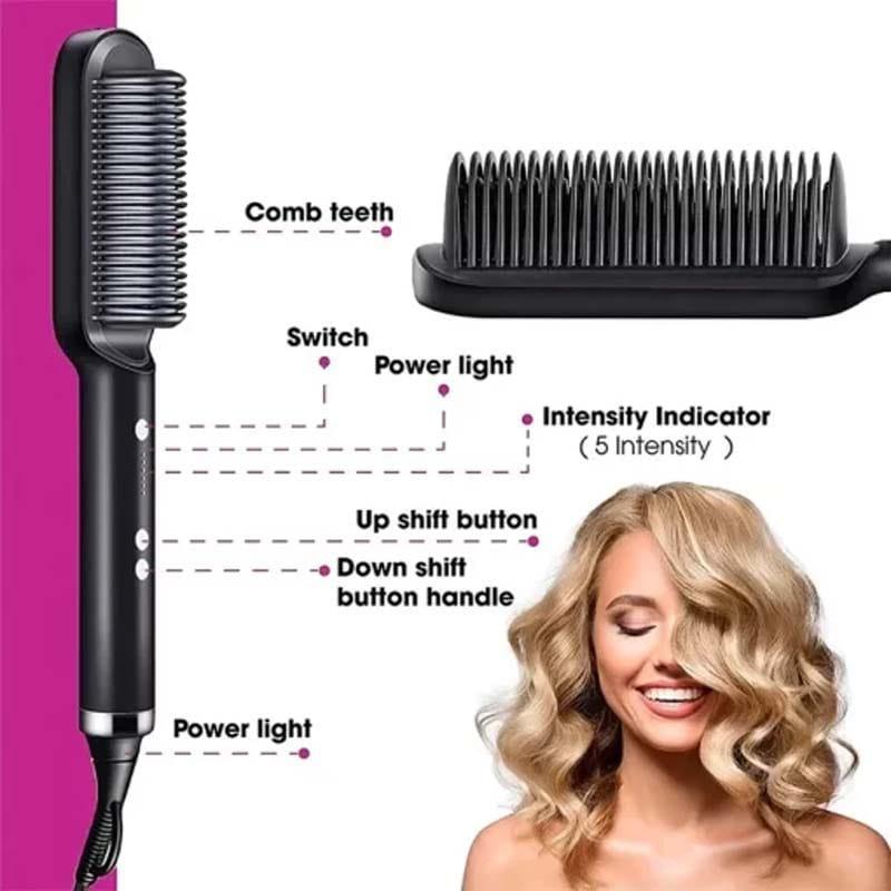 Corded Electric Hair Straightener Black Purple ABS