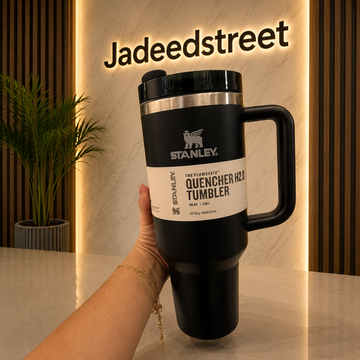 Black Stanley 40 Oz Stainless Steel Tumbler | Leak-Proof Vacuum Insulated Travel Mug | Hot & Cold
