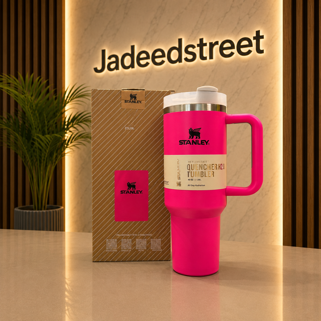 Pink Stanley 40 Oz Stainless Steel Tumbler | Leak-Proof Vacuum Insulated Travel Mug | Hot & Cold