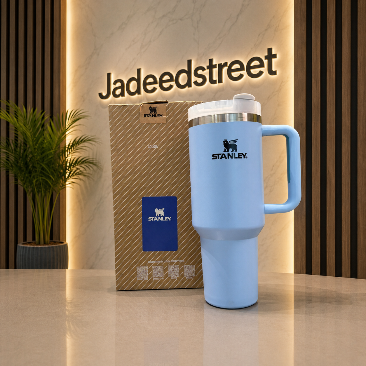 Light Blue Stanley 40 Oz Stainless Steel Tumbler | Leak-Proof Vacuum Insulated Travel Mug | Hot & Cold