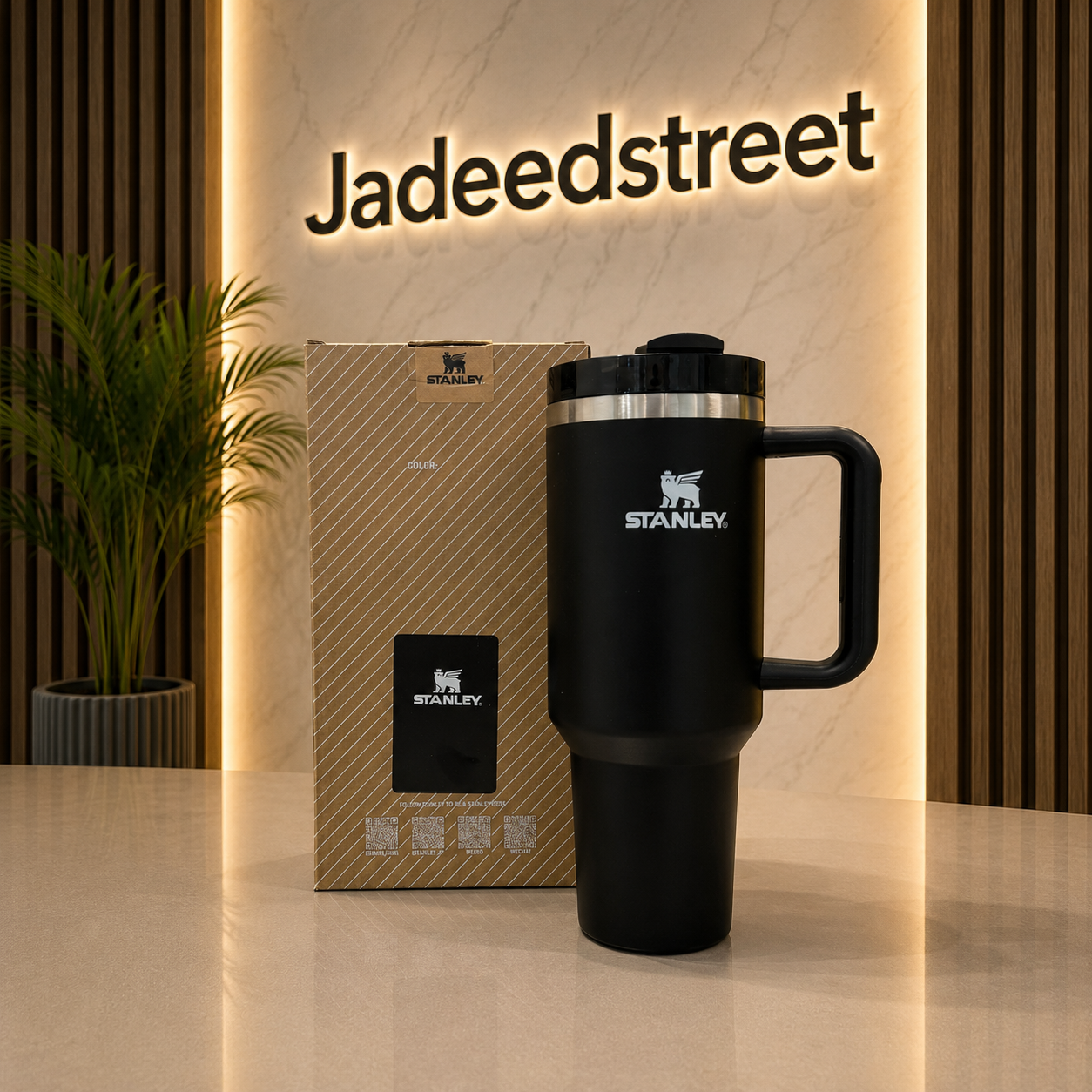 Black Stanley 40 Oz Stainless Steel Tumbler | Leak-Proof Vacuum Insulated Travel Mug | Hot & Cold