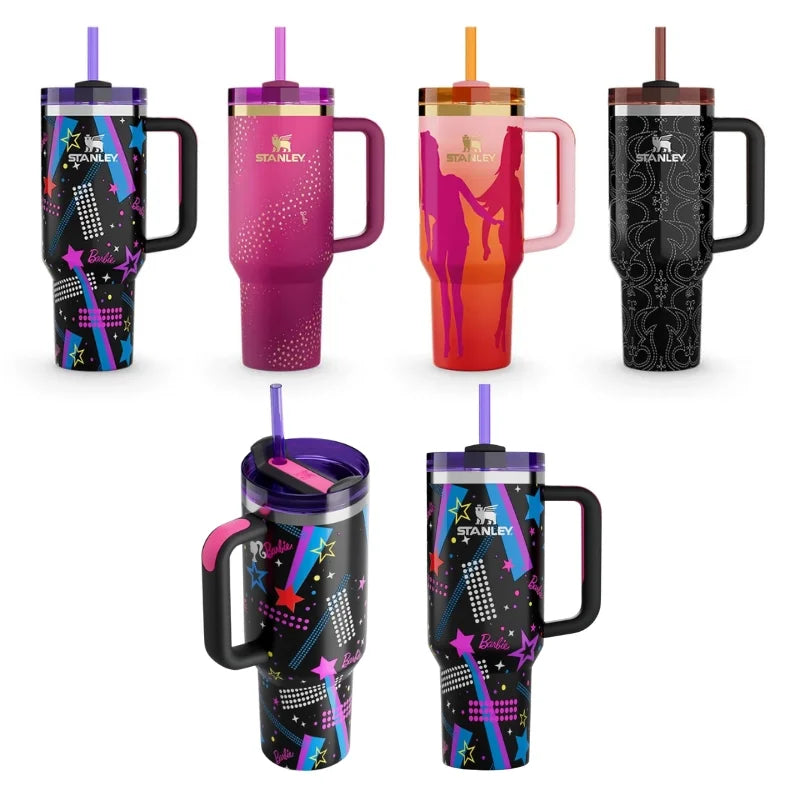 Star Pink Stylish Stanley Barbie Tumbler | H2.0 Tumbler 1.18L Limited Edition Double Wall Vacuum InsulatedVacuum Insulated
