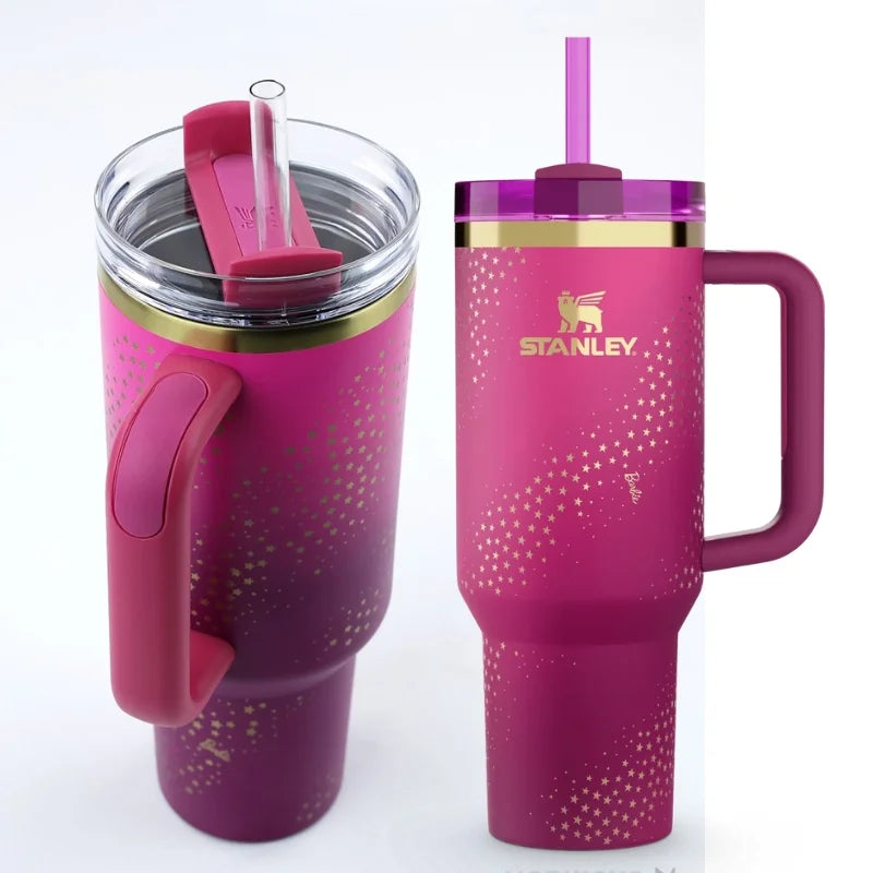 Star Pink Stylish Stanley Barbie Tumbler | H2.0 Tumbler 1.18L Limited Edition Double Wall Vacuum InsulatedVacuum Insulated