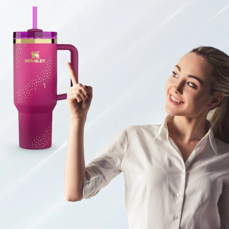 Star Pink Stylish Stanley Barbie Tumbler | H2.0 Tumbler 1.18L Limited Edition Double Wall Vacuum InsulatedVacuum Insulated
